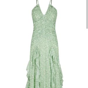 SHONA JOY AURORE RUCHED FRILL MAXI DRESS